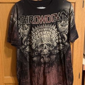 Affliction Throwdown Premium Black Shirt Men Size 2XL